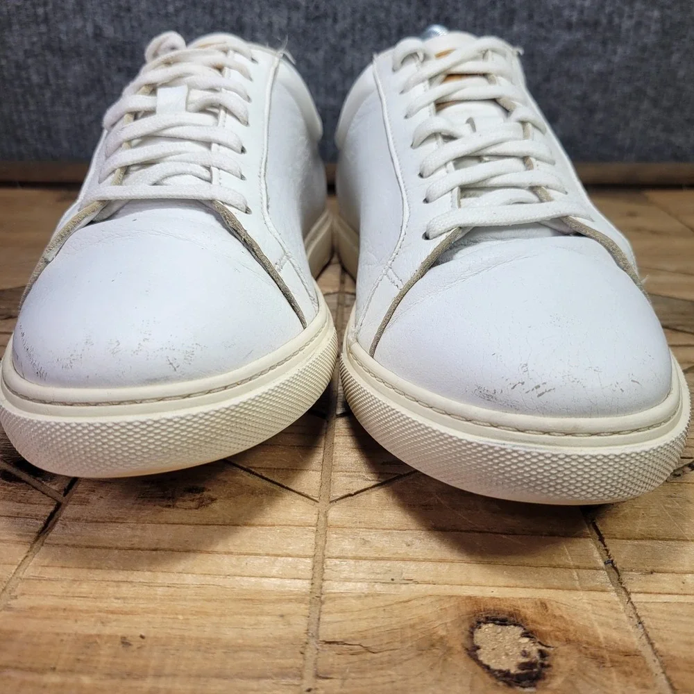 Allen Edmonds Mens 11 D Courtside White Leather Shoes Sneakers Lace Up‎ 3580 - Picture 4 of 16